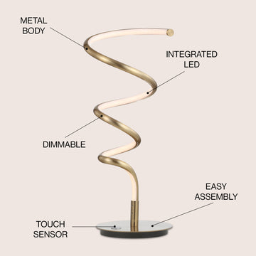 Scribble 19.75" Modern Dimmable Metal Integrated LED Table Lamp - JONATHAN Y